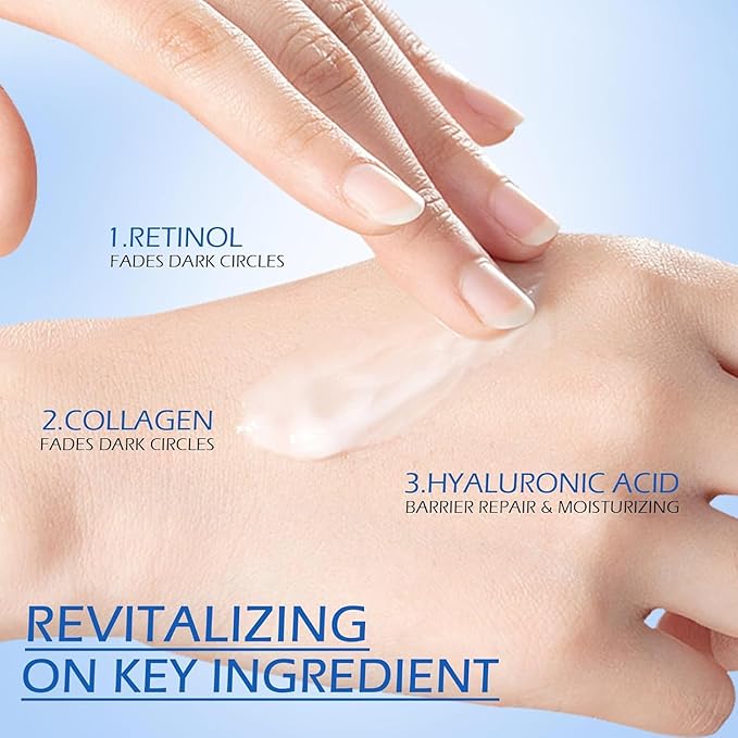 Retinol Eye Cream, Hydrating Under Eye Care Daily Wrinkle Cream, Infused with AHA30% to Smooth and Hydrate Skin, Eye Crea for Dark Circles Treatments, Reduce Under Eye Bags, Smooth Wrinkles