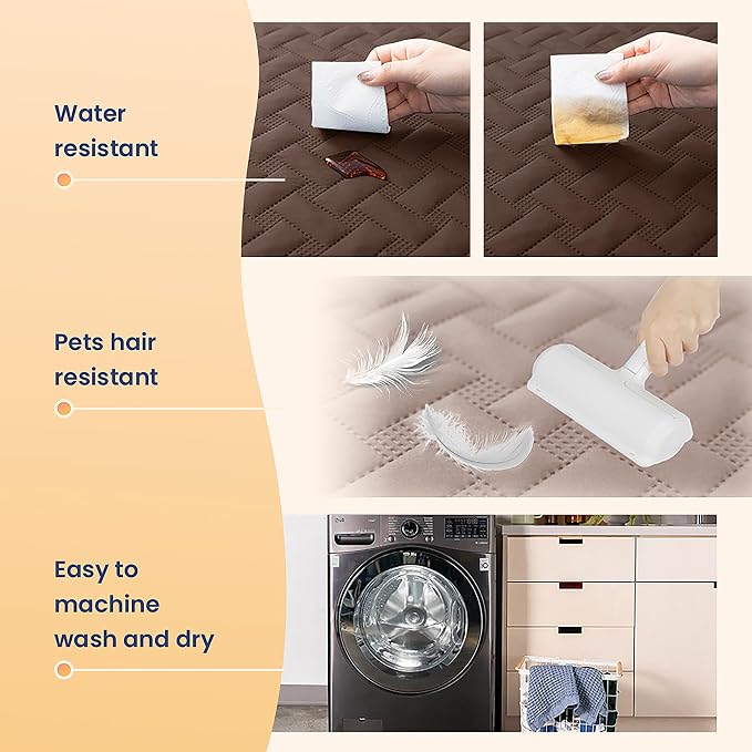 gogobunny 100% Double Sided Waterproof Dog Blanket Soft Pet Bed Cover Reversible Protect Furniture Couch Sofa Car for Puppy Cat Kids (Dark Chocolate/Light Chocolate, 82x120 Inch (Pack of 1))