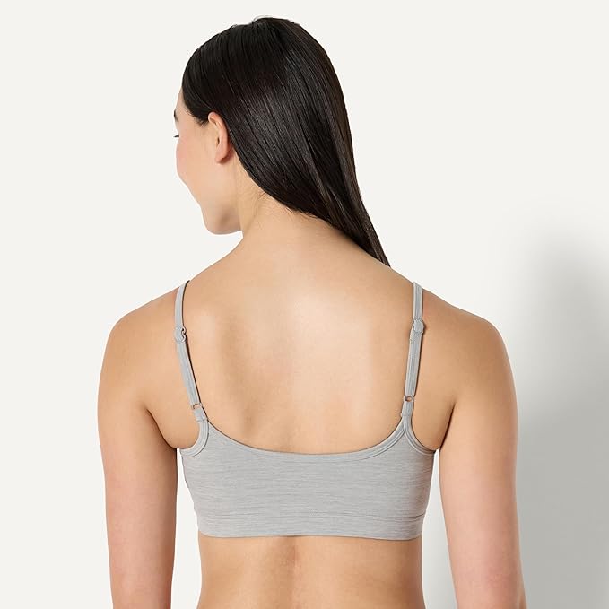Amazon Essentials Women's Active FormFlex Buttery Soft Light Support Heathered Spaghetti Strap Yoga Sports Bra