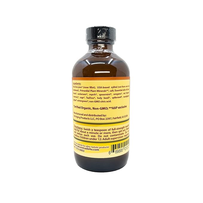 Healthy Teeth & Gum Mouthwash – Natural Alcohol-Free Oral Rinse for Fresh Breath, Gum Health & Enamel Support – Organic, Non-GMO, Fluoride-Free Herbal Formula by Anti-Aging Products