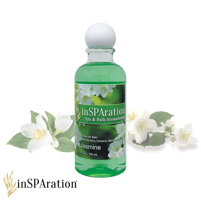 inSPAration Spa and Bath Aromatherapy 119X Spa Liquid, 9-Ounce, Jasmine,Green