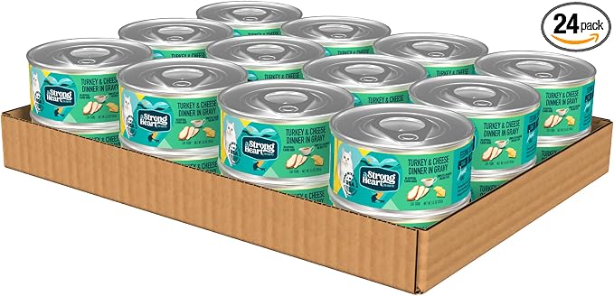 A Strong Heart Cat Food, Turkey & Cheese in Gravy, 5.5oz, 24pk | Real turkey & cheese, gravy texture, made in USA, all life stages, 24-pack