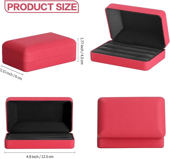 KUKUVR Velet Jewelry Ring Storage Box | Travel Jewelry Case with 3 Slot Ring Display Organizer