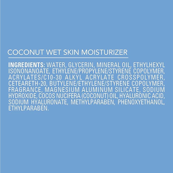 Jergens Wet Skin Body Lotion with Coconut Oil, In Shower Lotion for Dry Skin, Fast-Absorbing, Non-Sticky, Dermatologist Tested, 10 Ounce (Pack of 4)