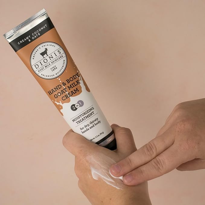 Dionis Goat Milk Hand & Body Cream Creamy Coconut & Oats 3.3oz (Pack of 1)