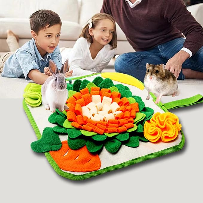 Rabbit Foraging Mat Interactive Bunny Snuffle Mat for Small Animals