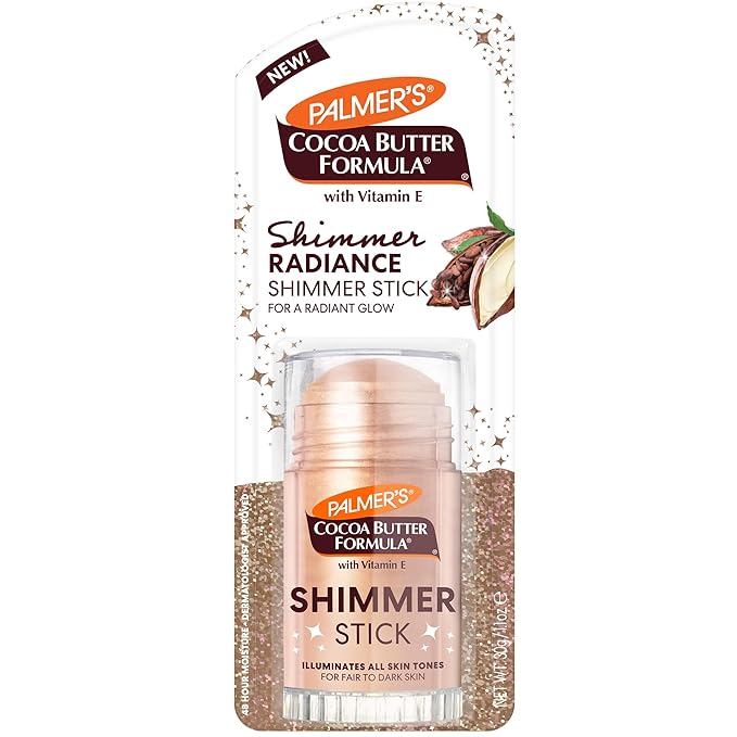 Palmer's Cocoa Butter Formula Body Shimmer Stick with Vitamin E, 1 Oz, Radiant Highlighter Makeup for Body Glow, Provides 48-Hour Moisture, All Skin Tones & Types, Dermatologist Approved