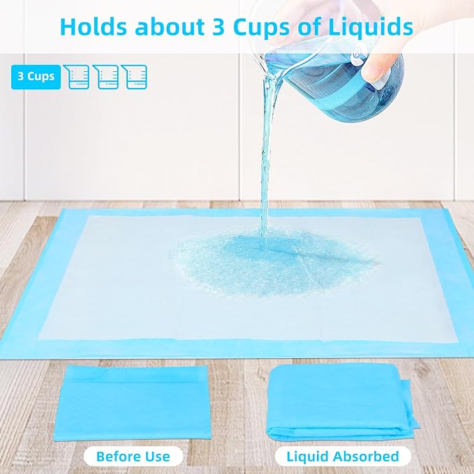 FluffyDream Super Absorbent Waterproof Dog and Puppy Pet Training Pad, Housebreaking Pet Pad,Blue (23.6"x35.4"(60PCS))