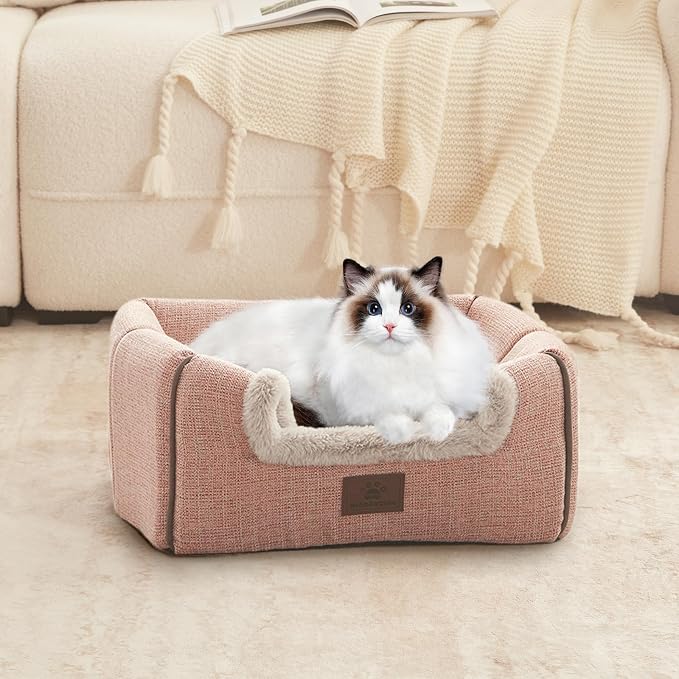 WINDRACING Cat Bed for Indoor Cats - Cat Cave Cat House Cats Tent with Removable Washable Cushioned Pillow, Soft and Self Kitten beds