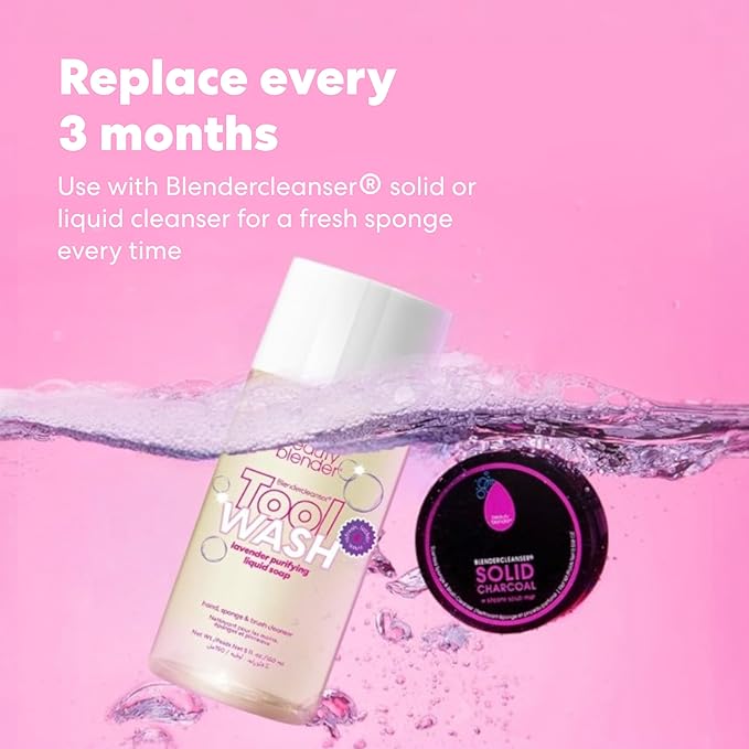 Beautyblender® | Original Pink Beauty Blender 2-Piece Bundle for Blending Foundations, Powders, and Creams, Super-Soft Foam for Streak-Free Application, Made in the USA, Reusable, Washable