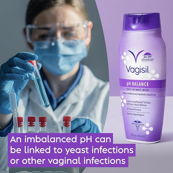 Vagisil Feminine Wash for Intimate Area Hygiene, pH Balance, Gynecologist Tested, Hypoallergenic, 12 oz, (Pack of 3)