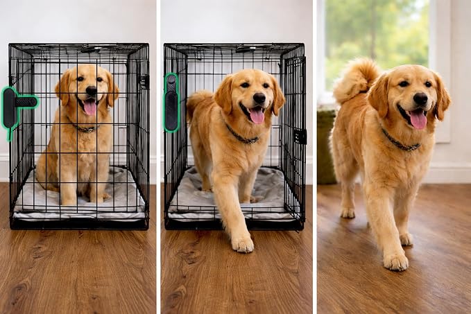 Release the Hound! Smart Dog Crate Opener for Dogs - Let Your Dog Out Automatically with Alexa, Google Home & App Control | Remote Pet Crate Door Release (Smart Plug Not Included)