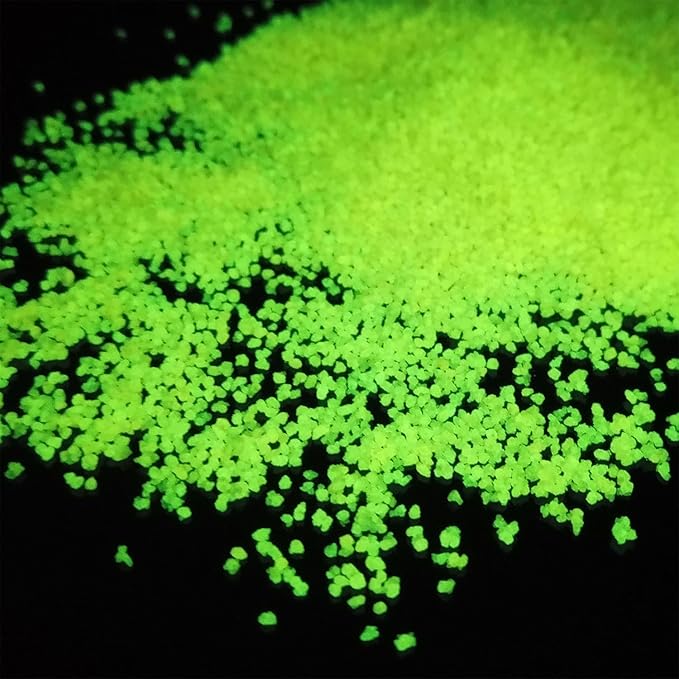 TWINKLING Glow in The Dark Crushed Glass, Broken Glass Glitter, Glow in The Dark Stones Gems Chips for DIY Resin Art Epoxy Crafts, Nail Art, Jewelry Making, Geode Painting,0.85mm(100g) (Orange Yellow)