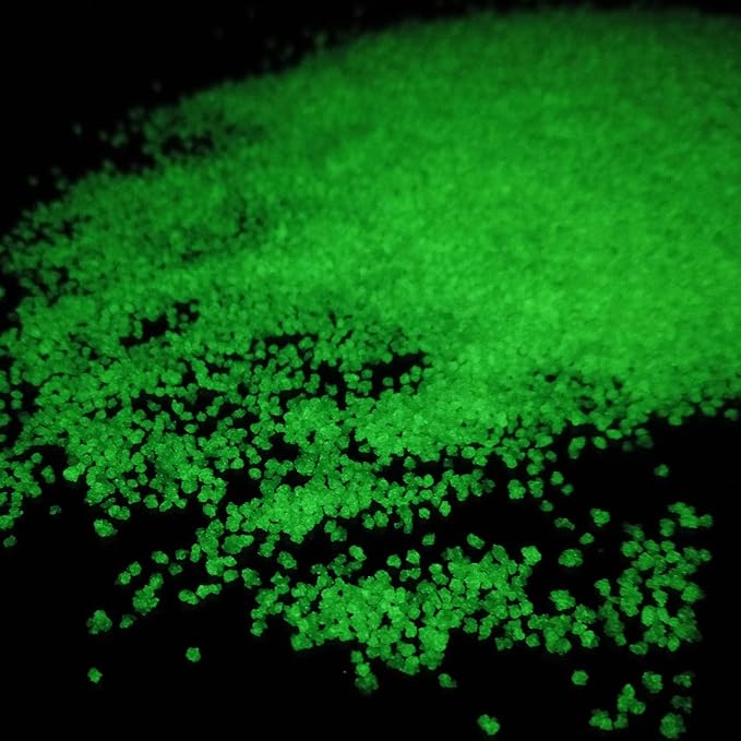 TWINKLING Glow in The Dark Crushed Glass, Broken Glass Glitter, Glow in The Dark Stones Gems Chips for DIY Resin Art Epoxy Crafts, Nail Art, Jewelry Making, Geode Painting, 0.85mm(100g) (Yellow Green)