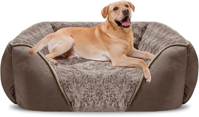 XX-Large Dog Bed Rectangle Washable Orthopedic Soft Calming Sleeping Durable Pet Cuddler with Anti-Slip Bottom