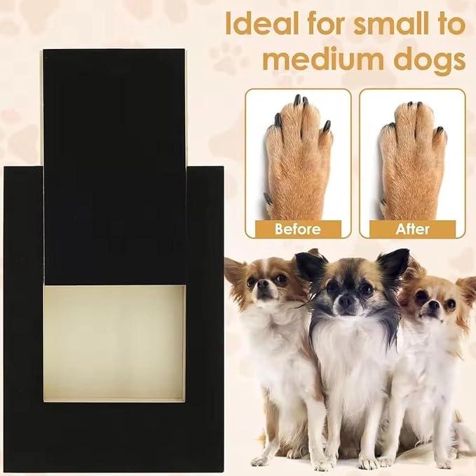 Nail File Treat Dispenser for Dogs, Dog Nail File Treat Box, Sturdy Wooden Structure, Collapsible and Non-Slip Design, Easy to Storage, for Dogs