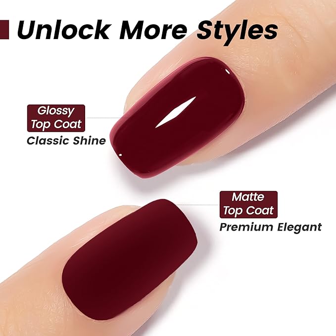 YTD Likomey Burgundy Red Gel Nail Polish,15ml Salon Home DIY Manicure and Pedicure Dark Cherry Red Fall Winter Soak Off UV Color Varnish,CS018