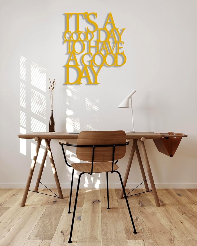 Benziso Motivational Metal Wall Art Inspirational Wall Decor Positive Quotes Wall Decor for Office Living Room Encouragement Gifts (Gold)