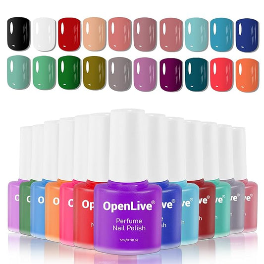 20 Color Perfume Nail Polish Set Red, Pink, Pueple and Green Quick Drying Nail Polish Set for Women Salon DIY Nail Art