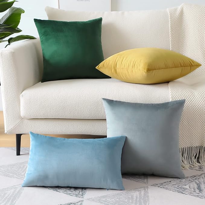 Artscope Luxury Velvet Pillow Covers Super Soft Decorative Square Throw Pillow Covers Case Cushion Covers for Sofa Couch Bedroom Car Decor 26x26 Inch Gold