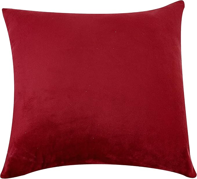 NiNi ALL Burgundy Red Velvet Throw Pillow Covers 28x28 Pack of 2 Decorative | Soft Solid Boho Cushion Squar Pillow Cases for Chair Sofa Bedroom Farmhouse Living room Modern Luxury Home Decor Christmas