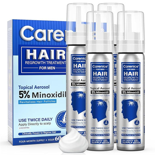 5% Topical Minoxidil Foam, Aerosol Minoxidil for Men, Infused with Biotin, Hair Growth Treatment, Supports Thicker and Fuller Hair & Beard Unscented (Minoxidil Foam, 8.44oz, 4 Months Supply)