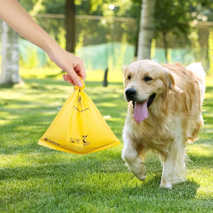 Certified Compostable Dog Poop Bags, 270 Count Landfill Friendly and Leakproof Waste Bags, Easy Open Unscented Maize Yellow Poop Bag for Dog, 15 Doggy Bags Per Roll (18 rolls) | TÜV AUSTRIA Home Compost, ASTM D6400, EN 13432 and NF T51-800 Certified, E...