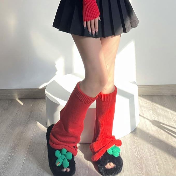 Sexybody Women's Leg Warmers Fashion Knit Warmers Long Socks Cute Y2K Kawaii Japanese Lolita Harajuku Accessories for Girls