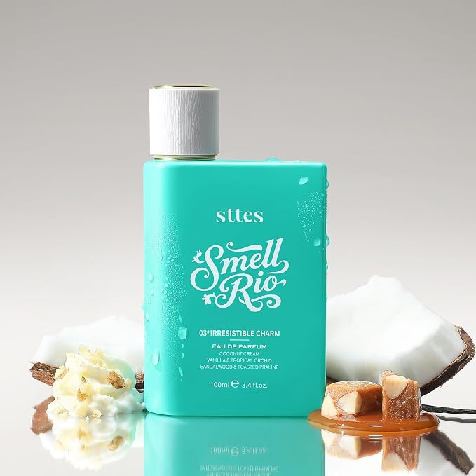 Sttes Smell Rio Perfume 03# (Irresistible Charm) Perfume for Women – Long-Lasting Hair Coconut, Vanilla & Toasted Praline Notes – Sweet Scentual Fragrance Eau de Parfum 100ml (3.4 fl oz)