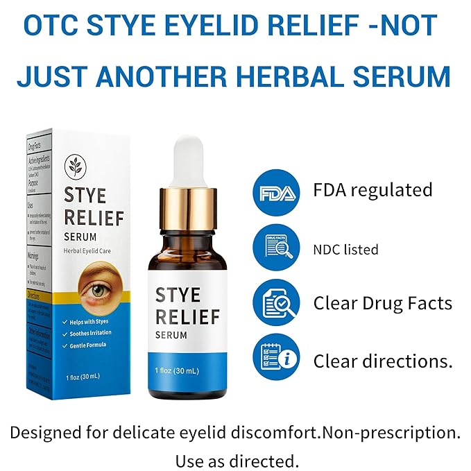 Stye Eye Treatment Product, Relief for Styes, Chalazions, Blepharitis, Dry Eyes, Irritation and Swelling; Clear Eyes Redness Relief, Eye Stye Treatment, Soothing Eyelid Comfort, 30ml 1 Fl Oz
