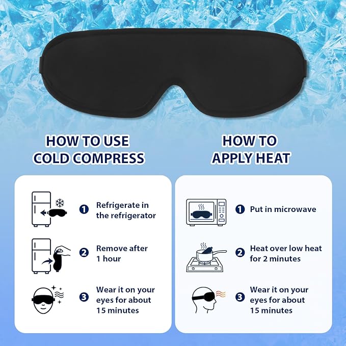 3 Pcs Gel Cooling Eye Mask Cold Compress Reusable Ice Bag Cold Gel Weighted Sleeping Mask for Dark Circles & After Surgery, Flexible Ice Pack Items