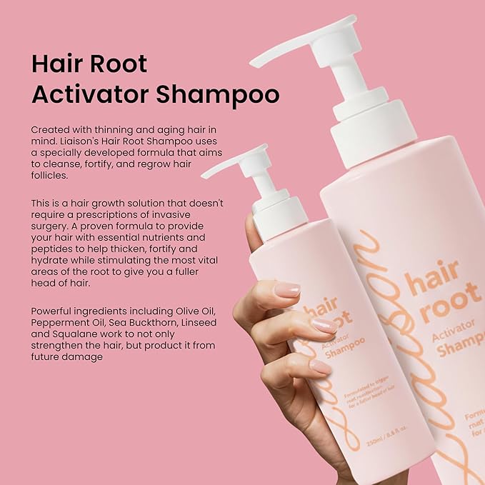 Liaison Hair Bond Shampoo for Women with Sea Buckthorn, Olive & Peppermint Oil - Promotes Strong, Thicker and Healthier Hair Growth - Nourishing and Hydrating (1 Pack)