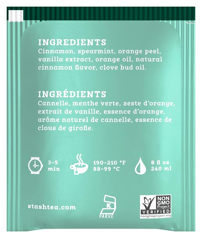 Stash Tea Christmas Eve Herbal Tea - Caffeine Free, Non-GMO Project Verified Premium Tea with No Artificial Ingredients, 100 Count (BULK PACKAGING)