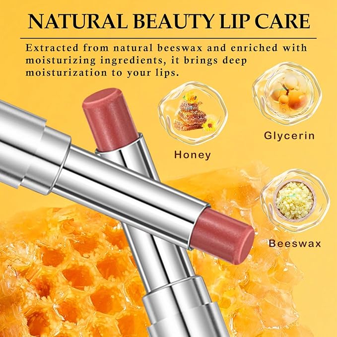 Honeynoir-Pink Honey Lipstick, Moisturizing Lip Color, Nourishing Lip Balm, Honey Noir Lipstick Suitable for All Skin Tones, Natural Lip Care, Long-Lasting Moisturization Non-Sticky (Pink)