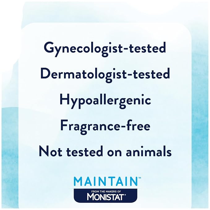 Monistat Maintain Boric Acid Feminine Wipes, Fragrance-Free, Non-Irritating and pH-Balanced Wipes for Women, Individually Wrapped Feminine Care, 12 Count