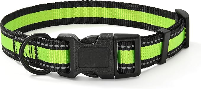 Mile High Life Reflective Dog Collar, Adjustable Lightweight Quick Release