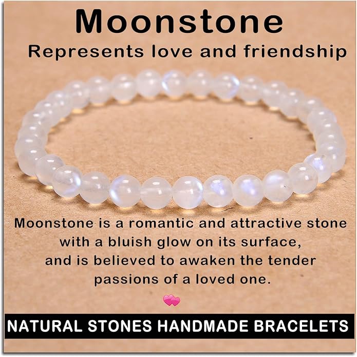 AD Beads Handmade Gemstone Stretch Elastic Bracelet Crystal Healing Reiki Nature's Beauty and Spiritual Essence Unisex