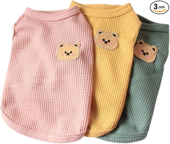 Cotton Dog Shirt Summer Lightweight Pet T-Shirts Soft Breathable Stretchy Cats Dogs Tee Shirt Sleeveless Vest Dog Apparel for Medium Small Dog Clothes