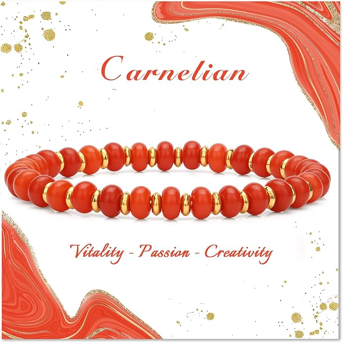 GolbalJew 4 * 6mm Gemstone Rondelle Bead Bracelets for Women Healing Crystal Stone Beads Bracelet Handmade Beaded Spiritual Jewelry Gifts
