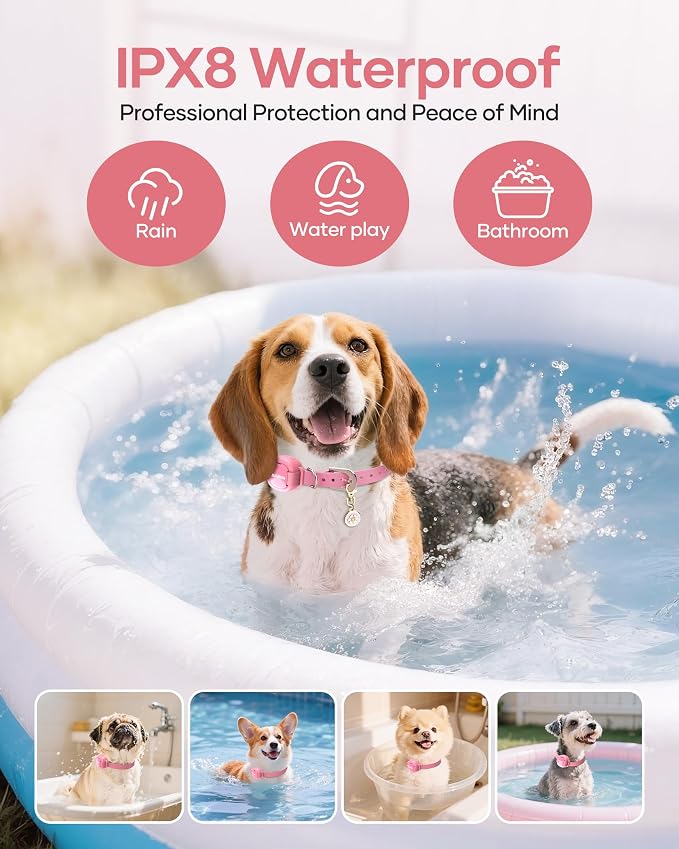 Shock Collar for 5-30lbs Mini Small Dogs,4200FT Range,Pink | Dog Training Collar with Remote,IPX8-Waterproof Rechargeable E-Collar with Beep, Vibration, Safe Shock,Security Lock
