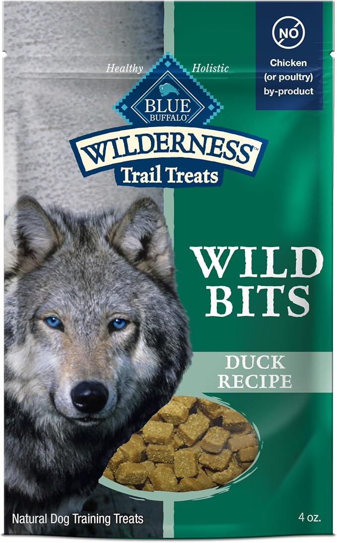 Blue Buffalo Wilderness Wild Bits Duck Soft & Chewy Dog Treats, 4 oz | Real Chicken #1 Ingredient, High Protein & Grain-Free, Bite-Sized Training Treats Made with Natural Ingredients