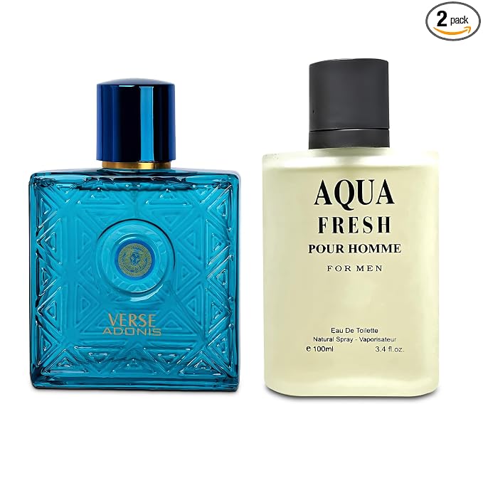 AFLUXE Verse Adonis&Aqua Fresh Combo Men Cologne 3.4 Fl. Oz Men's Perfume Refreshing Combination of Woody Floral & Fruity Scents Eau De Parfum for Men Lasts All Day Best Gift for Any Occasion
