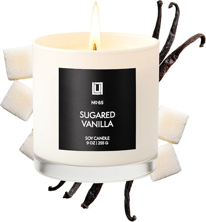 Lulu Candles | Sugared Vanilla | Luxury Scented Soy Jar Candle | Hand Poured in The USA | Highly Scented & Long Lasting- 9 Oz.
