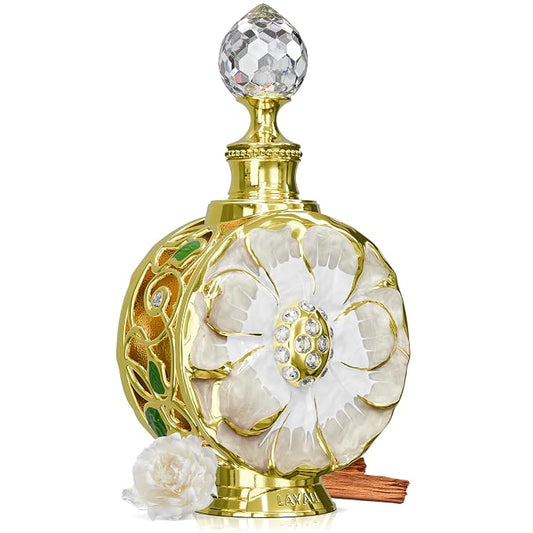 Swiss Arabian Layali Blanc – Arabian Perfume Oil Fragrance with White Rose, Iris and Vanilla – Luxury Products From Dubai – Long Lasting & Addictive Parfum – Arabic Perfume Oil for Women (0.5 oz)