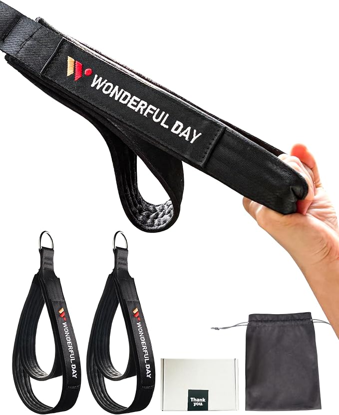 Wonderful Day 2PCS Pilates Straps for Reformer, Comfortable Enhanced Thickness, Fitness Pilates Double Loop Exercise Straps for Home Gym Workout