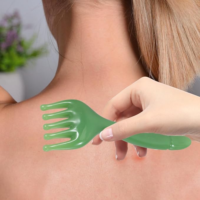 2pcs Resin Scalp Massager Tool and Finger Head Massager Comb Set for Scalp Relaxation, Meridian Acupoint Massage, Portable Head Scratcher for Home and Travel Use