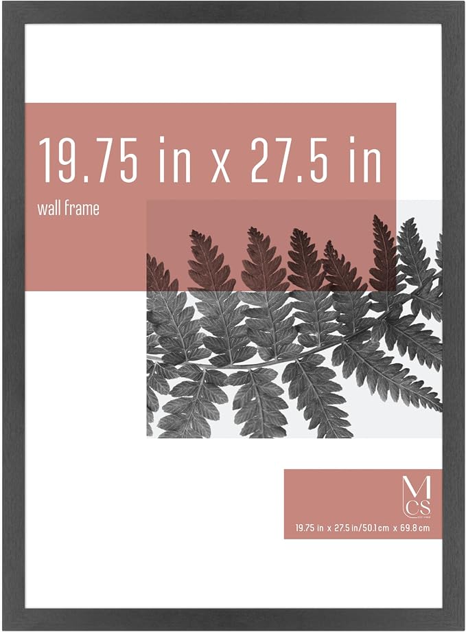MCS Studio Gallery 19.75x27.5 Poster Frame Black Woodgrain Engineered Wood, Vertical & Horizontal Wall Hanging Large Picture Frame for Photos, Posters & Art Prints (1-Pack)