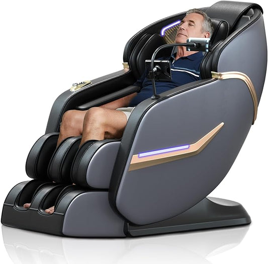 2026 Upgraded 4D Massage Chair Full Body, Zero Gravity Chair with 57'' SL Track, Deep Yoga Stretch with Heating, Calf Foot Rollers, Body Scan, Black