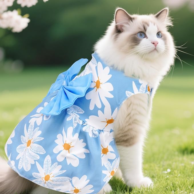 choyaxo 4pcs Cute Dog Dress Pet Dress Puppy Skirt Summer Pet Clothes for Puppy Small Cats