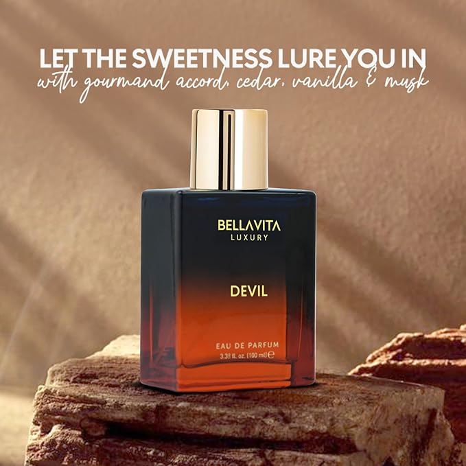 Bellavita Luxury Devil Eau de Parfum | 100 ml (3.4 fl.oz.) | Perfume for Men and Women | Oriental Spicy, Saffron, Amber, and Cedar Notes | Long Lasting Unisex Fragrance